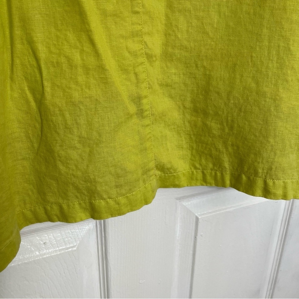 MULTIPLES Lime Green Linen Blend 3/4 Sleeve Women's Top | size Petite Large - Picture 10 of 10